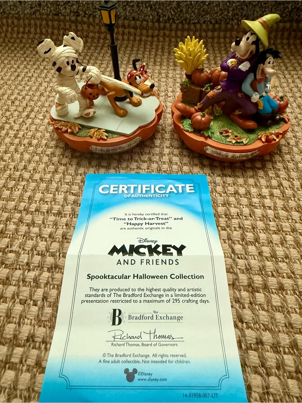 Rare The Bradford Exchange Mickey and Friends Halloween Figurine Set